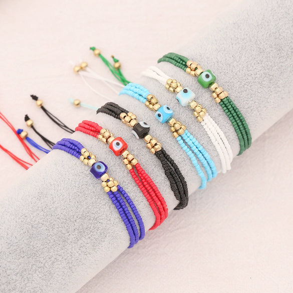 Bead Woven Bracelet Rice Beads Jewelry Bohemian Design