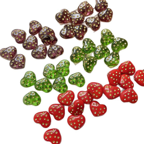 Beaded Accessories Glass Glazed Love Shape Retro Wave Dot Fuel Injection Bracelet Necklace Mobile Phone Chain