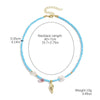Beaded Bohemian Women's Necklace With Artificial Crystal Ceramic Pendant Electroplated Ball Chain Constellation Heart Flower Drop Shape Geometric Design