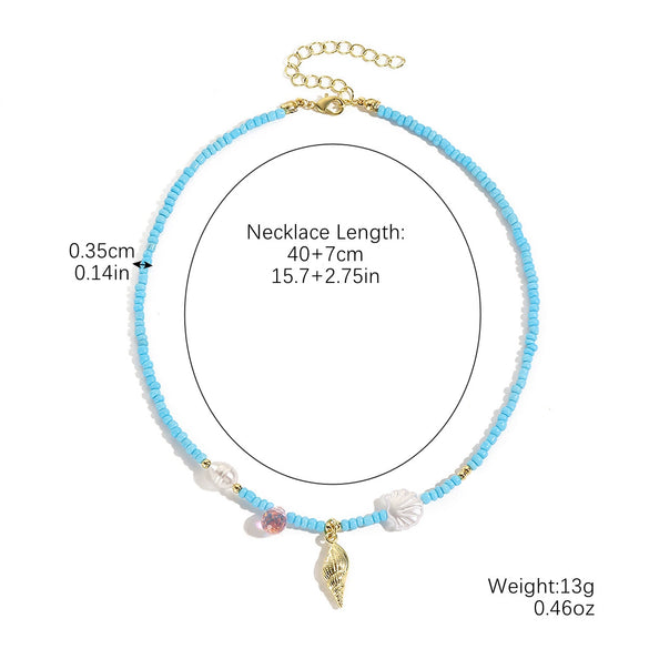 Beaded Bohemian Women's Necklace With Artificial Crystal Ceramic Pendant Electroplated Ball Chain Constellation Heart Flower Drop Shape Geometric Design