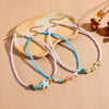 Beaded Bohemian Women's Necklace With Artificial Crystal Ceramic Pendant Electroplated Ball Chain Constellation Heart Flower Drop Shape Geometric Design