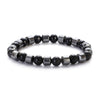 Beaded Bracelet Malachite Black Gallstone Tiger Eye Stone Volcanic Stone Handmade Fashion Geometric Unisex