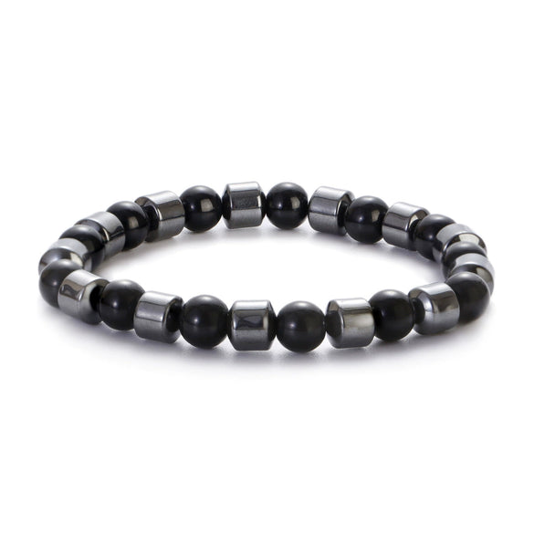 Beaded Bracelet Malachite Black Gallstone Tiger Eye Stone Volcanic Stone Handmade Fashion Geometric Unisex