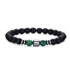 Beaded Bracelet Malachite Black Gallstone Tiger Eye Stone Volcanic Stone Handmade Fashion Geometric Unisex
