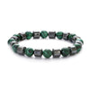 Beaded Bracelet Malachite Black Gallstone Tiger Eye Stone Volcanic Stone Handmade Fashion Geometric Unisex