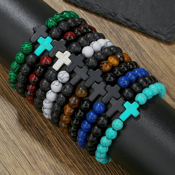 Beaded Bracelet Stone Geometric Manual Unisex Jewelry