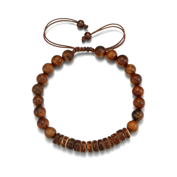 Beaded Bracelet Wooden Beads Stone Stainless Steel Geometric Handmade Unisex