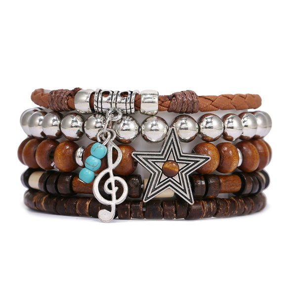 Beaded Bracelets Wood Zinc Alloy Natural Stone Geometric Electroplating Unisex