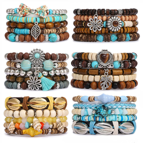 Beaded Bracelets Wood Zinc Alloy Natural Stone Geometric Electroplating Unisex