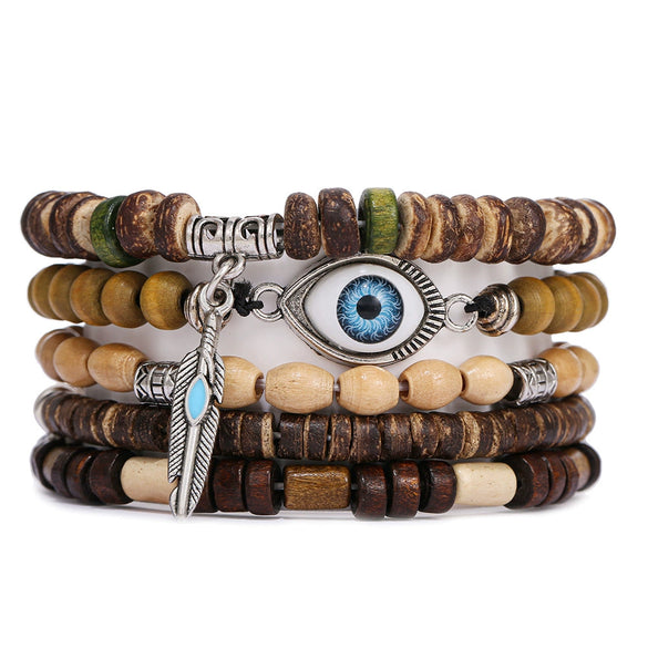 Beaded Bracelets Wood Zinc Alloy Natural Stone Geometric Electroplating Unisex