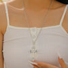 Beaded Clavicle Chain Necklace Alloy Material Dark Gothic Style Multilayered Abi Tassel Pearl Electroplated