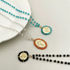 Beaded Cross Totem Pendant Stainless Steel Necklace Women's Jewelry Electroplated