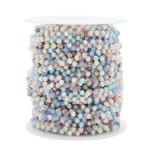 Beaded Crystal Chain Jewelry Accessories Mobile Phone Accessories Stainless Steel 18K Plated Handmade Bracelet Chain