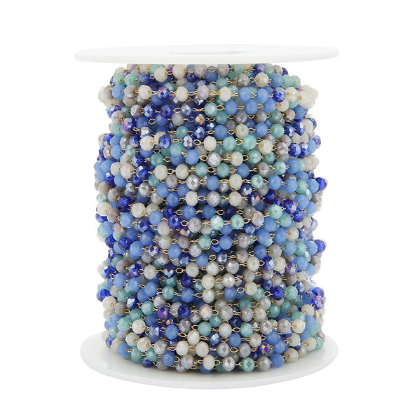 Beaded Crystal Chain Jewelry Accessories Mobile Phone Accessories Stainless Steel 18K Plated Handmade Bracelet Chain