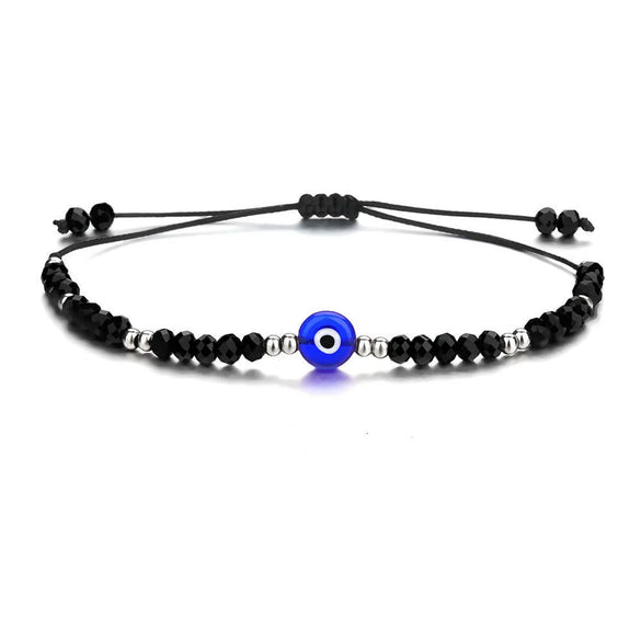 Beaded Crystal Glass Hand Woven Evil Devil Eye Unisex Bracelet