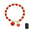 Beaded Fruit Cherry Love Bracelet Copper Electroplated For Women