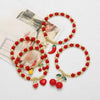 Beaded Fruit Cherry Love Bracelet Copper Electroplated For Women