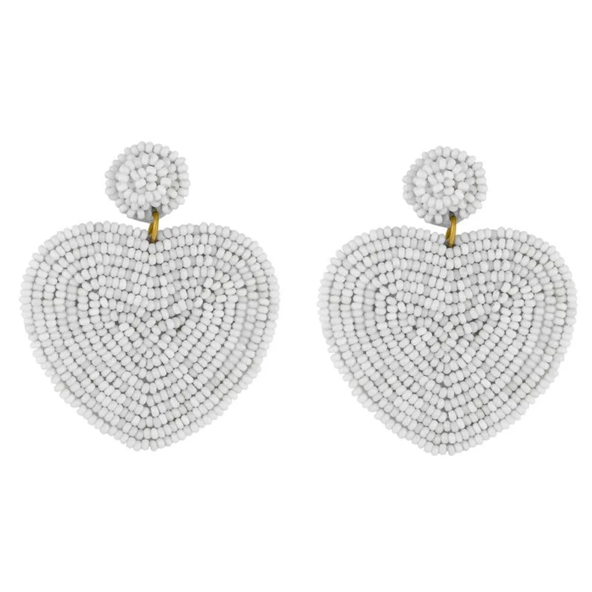 Beaded Heart-shaped Earrings Nhas150813