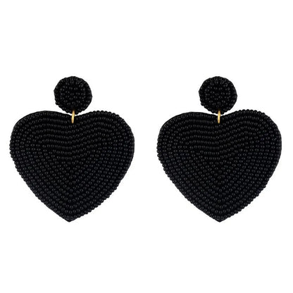 Beaded Heart-shaped Earrings Nhas150813