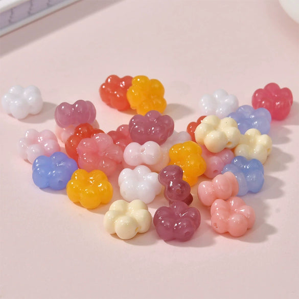 Beaded Jewelry Material Fritillaria Electroplating Peach Blossom Anemone Style Bracelet Necklace Earrings Diy Handmade