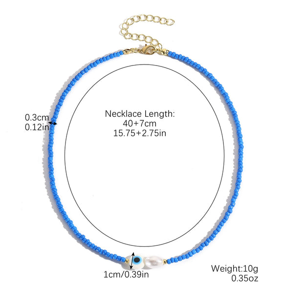 Beaded Necklace Clavicle Chain Imitation Pearl Alloy Heart Flowers Geometric Design Diamond Style For Women