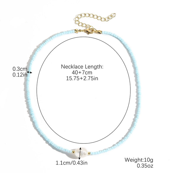 Beaded Necklace Clavicle Chain Imitation Pearl Alloy Heart Flowers Geometric Design Diamond Style For Women