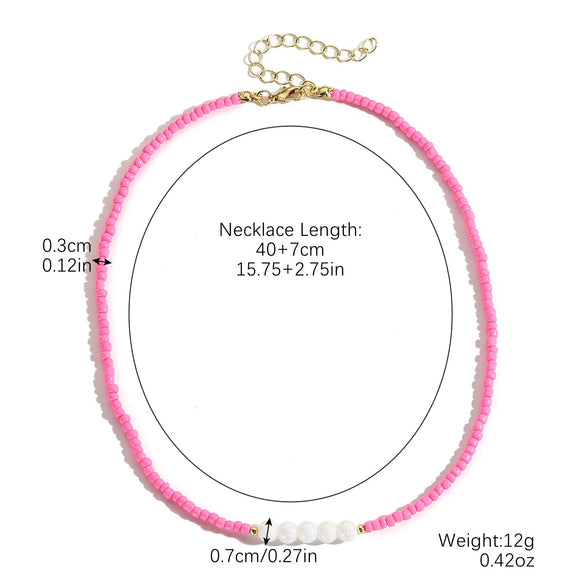 Beaded Necklace Clavicle Chain Imitation Pearl Alloy Heart Flowers Geometric Design Diamond Style For Women