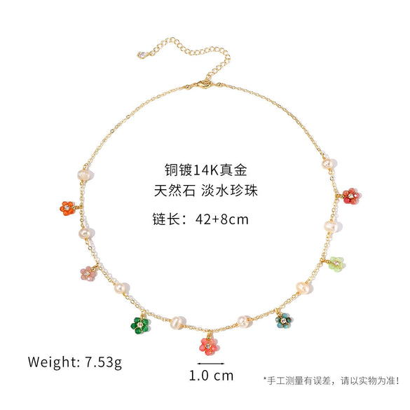 Beaded Necklace For Women Colorful Light Luxury Niche Bohemian Style Nonfading