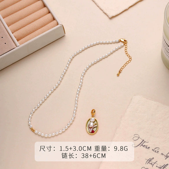Beaded Necklace For Women Colorful Light Luxury Niche Bohemian Style Nonfading