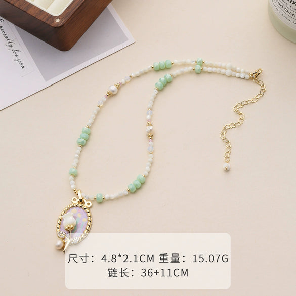 Beaded Necklace For Women Colorful Light Luxury Niche Bohemian Style Nonfading
