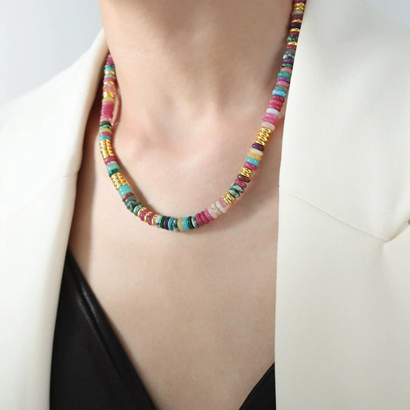 Beaded Necklace Handmade Geometric Style For Women