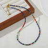 Beaded Necklace Lapis Lazuli Red Agate Stainless Steel Geometric Handmade For Women