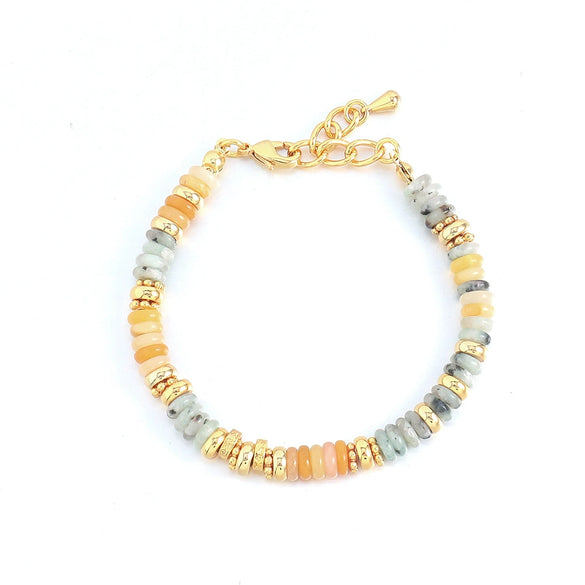 Beaded Necklace Natural Stone Copper Geometric Handmade Bohemian Style