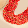Beaded Necklace Rice Beads Geometric Handmade Exaggerated Stylish Multilayer Women's