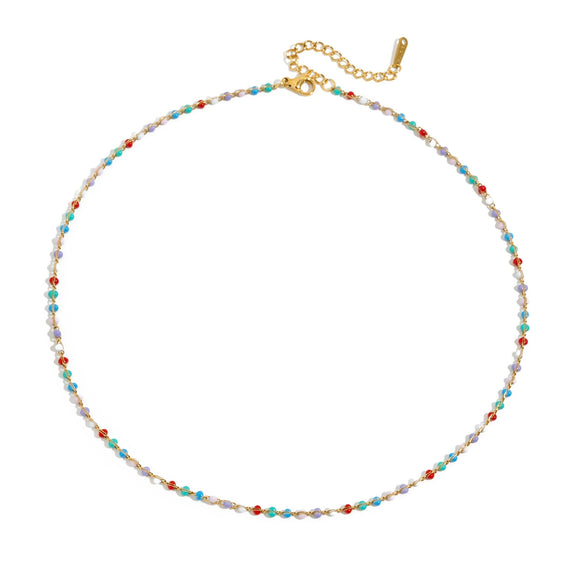 Beaded Necklace Stainless Steel Electroplating Women's Light Luxury Niche Jewelry Clavicle Chain