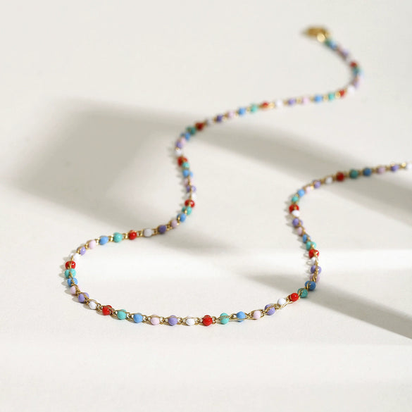 Beaded Necklace Stainless Steel Electroplating Women's Light Luxury Niche Jewelry Clavicle Chain
