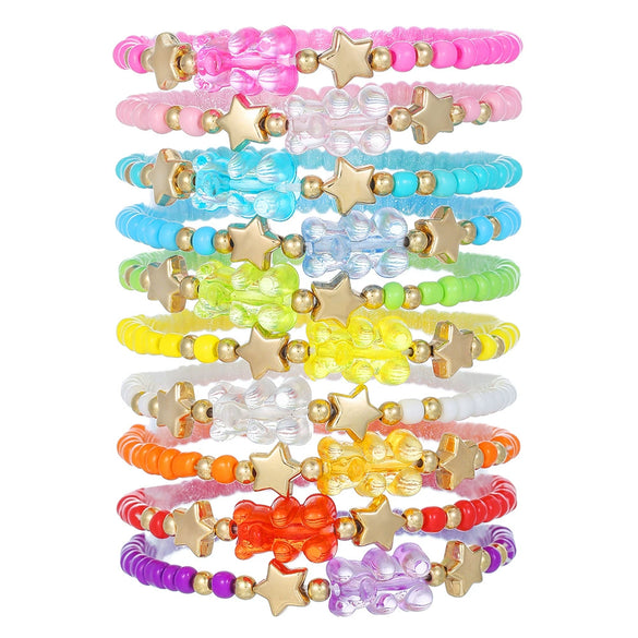 Beaded Rainbow Acrylic Animal Handmade Unisex Bracelet