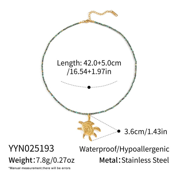 Beaded Simple Fashionable Matching Starfish Turtle Bow Fish Pearl Necklace For Girls Handmade With Electroplating Stainless Steel Material In Animal Zodiac Shape