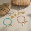 Beaded Simple Fashionable Matching Starfish Turtle Bow Fish Pearl Necklace For Girls Handmade With Electroplating Stainless Steel Material In Animal Zodiac Shape