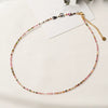 Beaded Stacking Necklace Stainless Steel Geometric Handmade Natural Stone Clavicle Chain