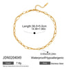 Beaded Stainless Steel Geometric Hollow Hammer Pattern Electroplating Necklace For Women