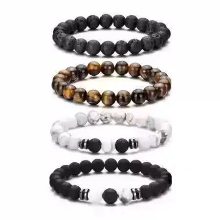 Beaded Stone Bracelet Handmade Fashion Geometric Style Unisex