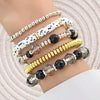 Beaded Stretch Bracelet Alloy Geometric Hand Knitted Jewelry Unisex