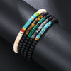 Beaded Turquoise Tiger Eye Stone Handmade Geometric Style Unisex Bracelet