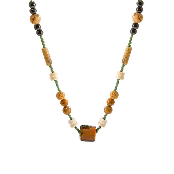 Beaded Women's Middle Ancient Style Handmade Necklace With Animals And Zodiac Pattern
