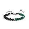 Beaded Woven Bracelet Tiger Eye Stone Black Agate Geometric Handmade For Men And Women