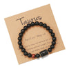 Beads Elastic Bracelet Synthetic Stone Geometric Twelve Constellations Handmade Unisex