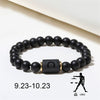 Beads Elastic Bracelet Synthetic Stone Geometric Twelve Constellations Handmade Unisex
