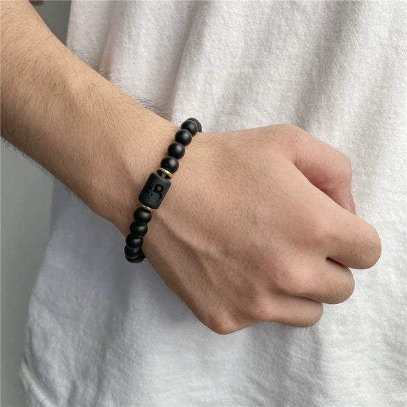 Beads Elastic Bracelet Synthetic Stone Geometric Twelve Constellations Handmade Unisex