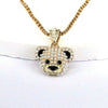 Bear Pendant Necklace Copper Mixed Gem Inlay Electroplating Jewelry